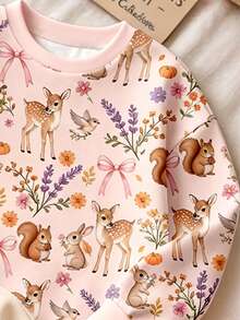 女童幼兒上衣 感恩節衛衣套裝 公主彩虹南瓜花卉動物幽靈怪獸圖案印花 秋季/萬聖節/聖誕節 - 彩色 - 查看 3