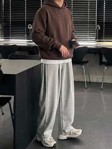 DAZY Men Solid Drop Shoulder Thermal Hoodie - Brown - View 1