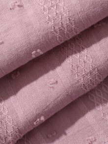 DAZY Women's Lace Patchwork Tie-Front Wrap Top & Pants Pajama Set - Pink - View 7