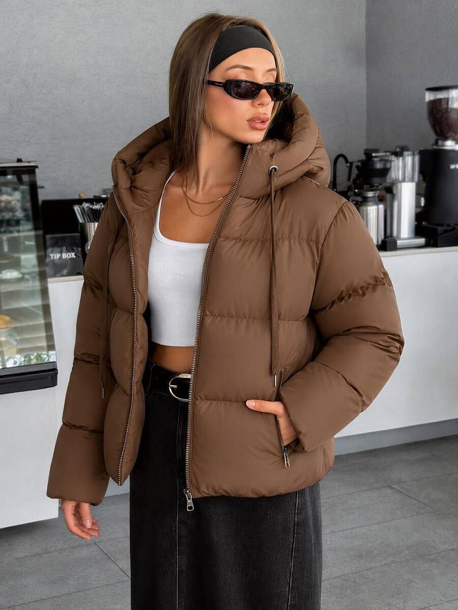 EURMUSE Zip Up Hooded Padded Coat