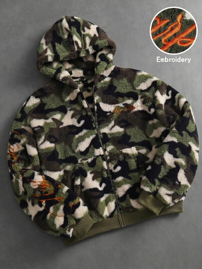 Street Life Primavera Casual Camuflaje, Texto Impreso, Sudadera con Capucha Vintage Camuflaje para Hombre