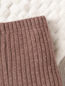 SHEIN Vintaside Kids Baby Girl 3pcs Ribbed Knit Leggings - Multicolor - View 6