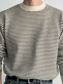 DAZY Men Striped Pattern Sweater Long Sleeve Tops - Multicolor - View 7