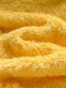 Cozy Pixies Baby Girl Knitted Faux Fur Embroidered Hooded Casual Autumn Winter Romper - Yellow - View 7