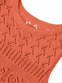 LUMIGAL New European And American Style Fashion Vacation Casual Mixed Color Versatile Knit Top Sweater Dress - Orange - View 6