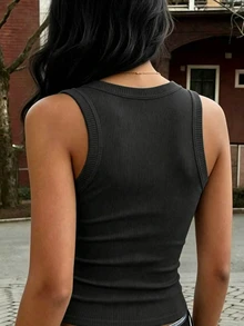 Rovax Fitted Regular V-Neck Camisole Top - White - View 2
