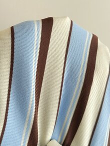 Flirla Cardigan Wanita Musim Gugur/Dingin Motif Garis-Garis dari Kasmir, Kerah V, Lengan Panjang, Kancing Depan, Gaya Retro Kasual Serbaguna untuk Pemakaian Sehari-hari, Cocok untuk Perjalanan Kuliah/Kuliah - MultiWarna - View 8