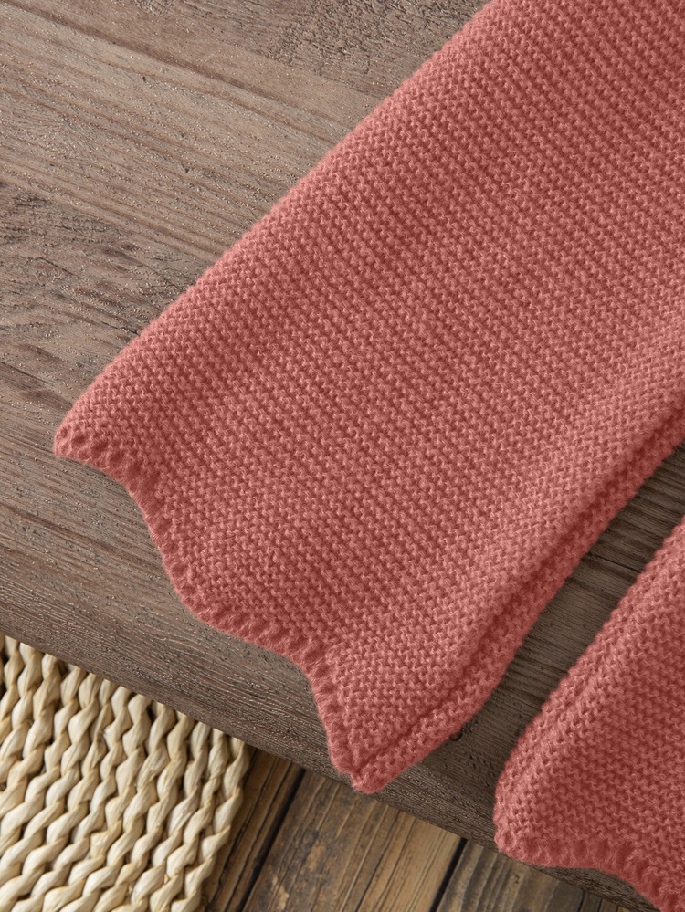 Young Girls Sweater Co-Ords, Knitted Long Sleeve Sweater And Knitted Wide Leg Pants, Suitable For Autumn/Winter - Pink - View 8