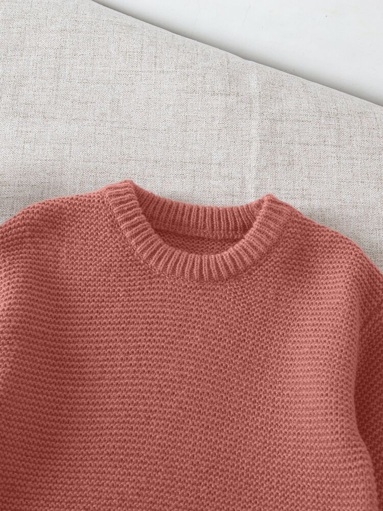 Young Girls Sweater Co-Ords, Knitted Long Sleeve Sweater And Knitted Wide Leg Pants, Suitable For Autumn/Winter - Pink - View 7