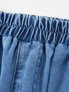 Rivivi Petite Women's Casual Washed Embroidered Patchwork Denim Jeans - Blue - View 4