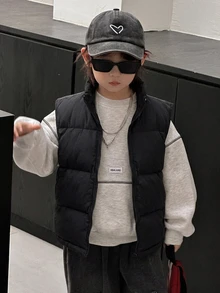 DAZY Young Boy Autumn/Winter Casual Versatile Sleeveless Jacket - Black - View 2