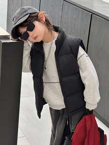 DAZY Young Boy Autumn/Winter Casual Versatile Sleeveless Jacket - Black - View 1