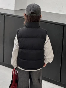 DAZY Young Boy Autumn/Winter Casual Versatile Sleeveless Jacket - Black - View 7