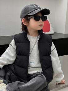 DAZY Young Boy Autumn/Winter Casual Versatile Sleeveless Jacket - Black - View 6