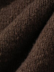 DAZY Autumn/Winter Women's Loose Knit Sweater & Wide Leg Straight Pants Two Pieces Set, Deep Coffee Color, Casual Daily Commute - Coffee Brown - View 7