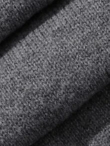 DAZY Autumn/Winter Women's Loose Knit Sweater & Wide Leg Pants Set, Gray Casual Comfortable Street Daily Commute Slouchy Two Pieces Outfit - Grey - View 9