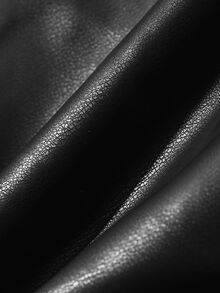 Dazy Plus Plus Size PU Leather Lapel Lantern Sleeve Zipper Hem Elastic Waist Thermal Lined Thickened Autumn/Winter Halloween Padded Coat Leather Jacket - Black - View 3