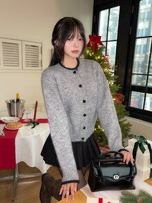 DAZY Women's Colorblock Long Sleeve Autumn/Winter Korean Style Cardigan - Grey - View 4