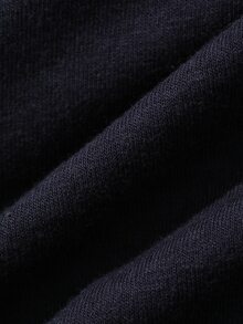 Livesso Women's Grey Round Neck Short Sleeve Solid Color Loose Casual Preppy Drop Shoulder All-Match Versatile T-Shirt, Fall Everyday School - Navy Blue - View 6