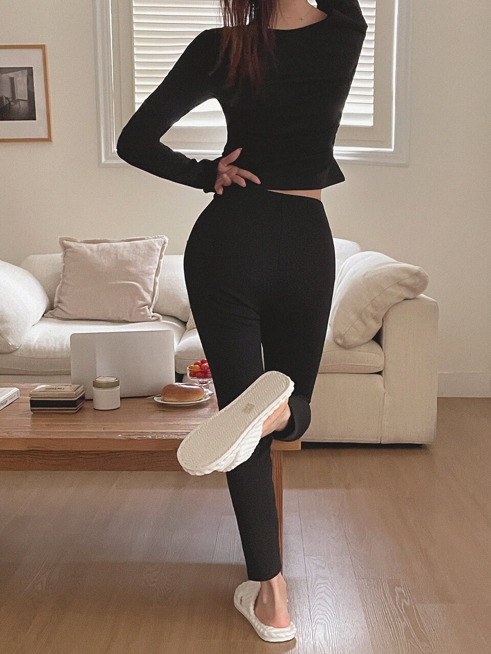 Women's Mesh Patchwork Long Sleeve Top & Pants Casual Daily Home Sleepwear Set