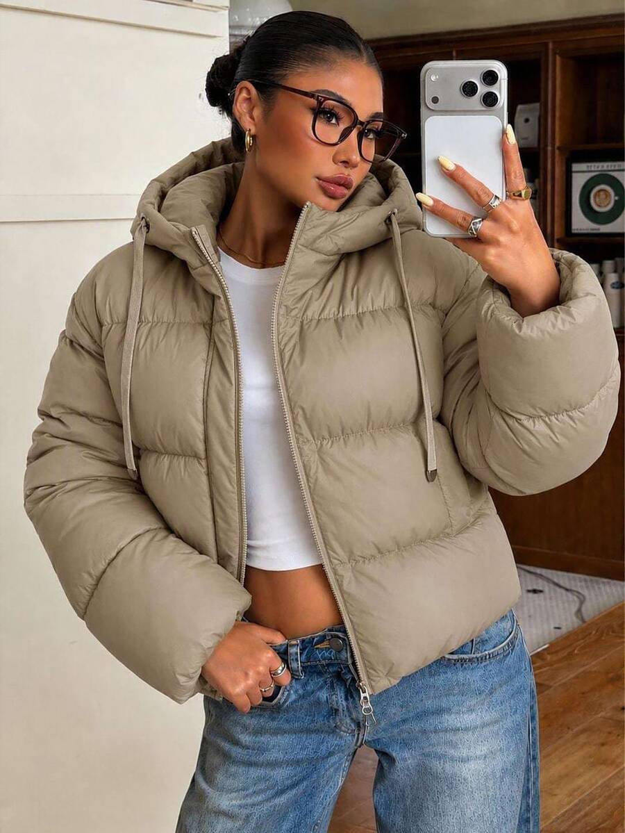EURMUSE Zip Up Hooded Padded Coat