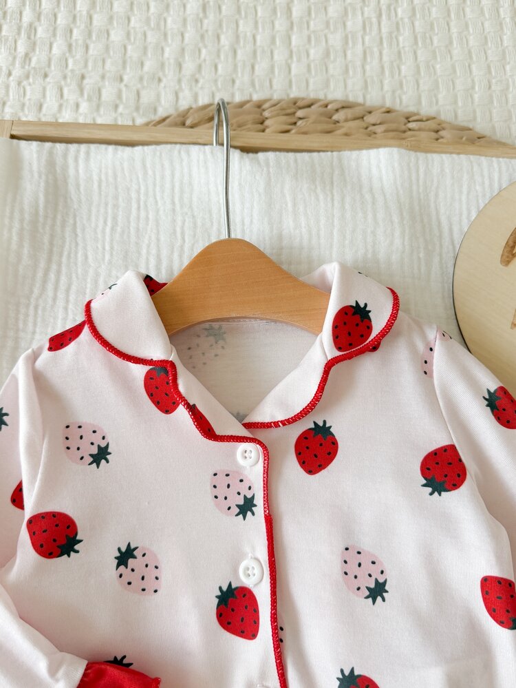 SHEIN Set Baju Santai Bayi Perempuan Baru Lahir Rajut Kasual Lucu Motif Colorblock Pita Pink Lengan Panjang - Baby Pink - View 6