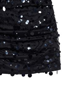 Nöista Gaun Mini Hitam Lengan Panjang dengan Detail Kerut dan Payet. Musim Gugur, Musim Dingin, Pesta, Acara Malam, Klub, Makan Malam, Elegan, Halloween, Natal, Jalan-jalan, Disko. - Hitam - View 11