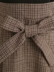 Balvessa Plaid Print Belted Dress - Multicolor - View 7
