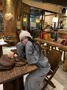DAZY Setelan Wanita Kasual Gaya Korea, Terdiri dari Sweatshirt Lengan Panjang dan Celana Longgar (2 Potong) - Biru - View 4
