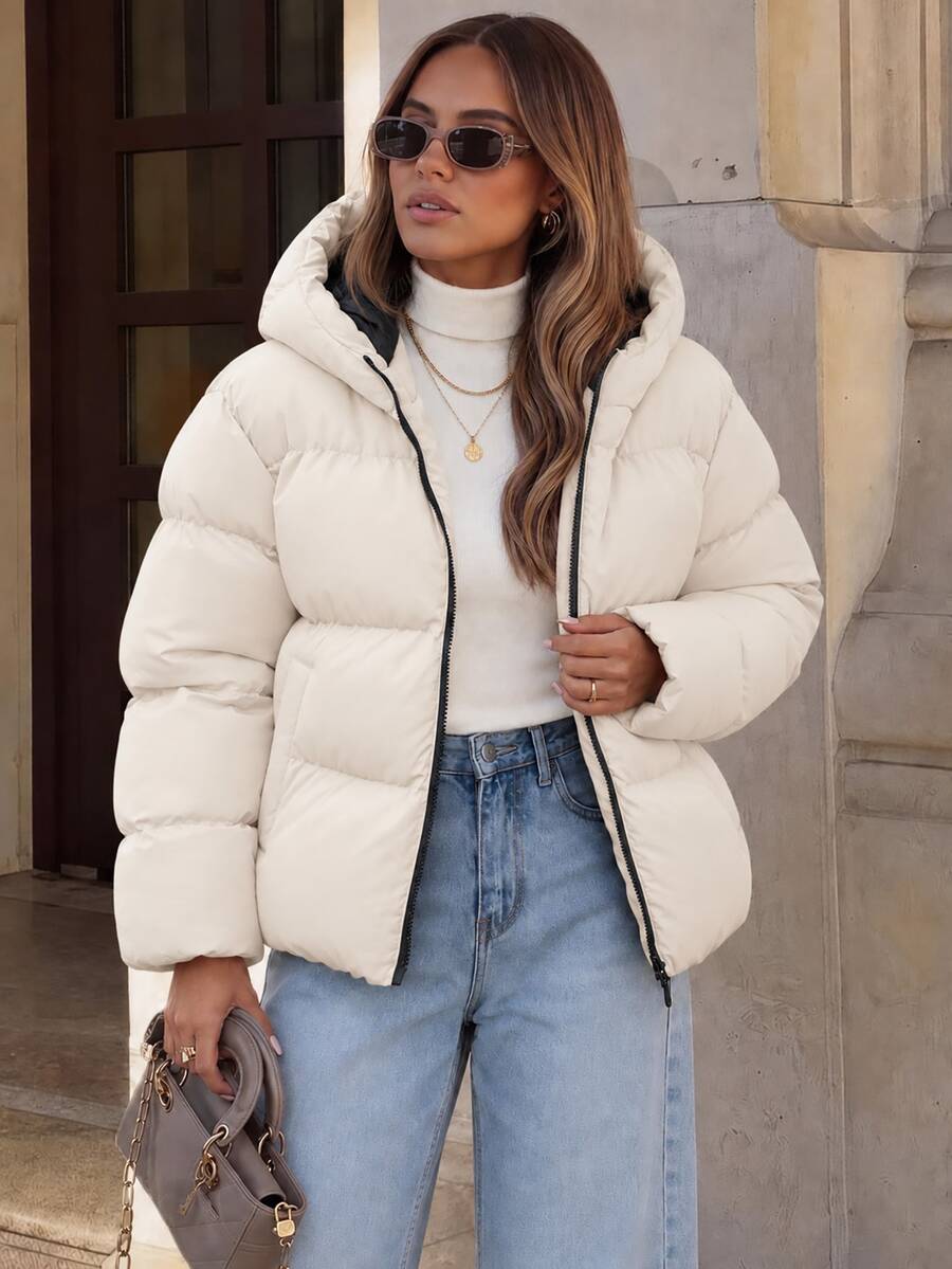 EURMUSE Zip Up Hooded Padded Coat
