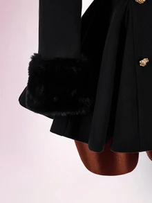 Amplova Women's Solid Color Fashion Versatile Daily Wear Overcoat - Black - View 3