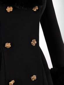 Amplova Women's Solid Color Fashion Versatile Daily Wear Overcoat - Black - View 4