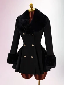 Amplova Women's Solid Color Fashion Versatile Daily Wear Overcoat - Black - View 12