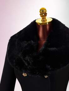 Amplova Women's Solid Color Fashion Versatile Daily Wear Overcoat - Black - View 13