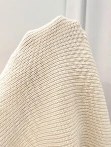 SHEIN Tall Women Sweaters City Break Everyday Cream White Autumn Winter,Work Outfits For Women,Suitable For Going Out,Office Sweaters,Irregular Hems,Tall - White - View 17
