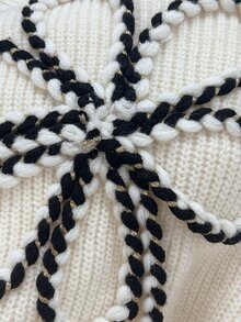 Breezaya Sweater Kasual Wanita Musim Gugur/Dingin dengan Dekorasi Bunga 3D - Aprikot - View 8