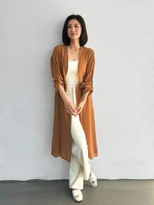 EMERY ROSE 2026秋冬女款外套 冬季上衣 女裝套裝 辦公穿搭 外出穿搭 工作穿搭 女款鄉村風服飾 - 杏色 - 查看 7