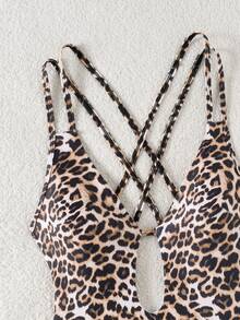 Swim SXY بدلة سباحة أنثوية قطعة واحدة ذات طبعات عشوائية متعددة الألوان، مفرغة، جذابة وأنيقة، مثالية للفراغ والعطلات دون تكلف - متعدد الألوان - مشاهدة 4