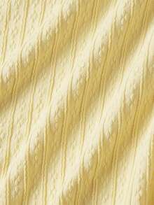 SHEIN MOD Ribbed Knit Cowl Neck Mini Dress For Teen Girls Long Bell Sleeve Party Dress,Knit Dresses For Women,Yellow Dress Women,Ribbed Dress - Light Yellow - View 7