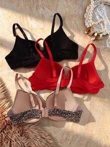 Snug Zone 3pcs/Set Plus Size Underwire Bras, Comfortable & Supportive - Multicolor - View 2