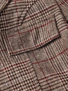 SHEIN MOD Women's Plaid Tube Dress And Long Sleeve Blazer Fashion Suit Set - Multicolor - View 12