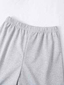 SHEIN ChillGRL 青少年女孩連帽長袖抓絨秋季套裝 2件組 女孩寬鬆綠色與白色返校穿搭 秋冬款 - 彩色 - 查看 8