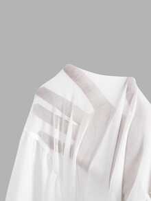 SHEIN MOD 女款蕾絲拼接百褶休閒日常裙 - 白色 - 查看 9