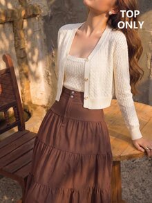SHEIN MOD 2PCS Women Sweater Co-Ords - Apricot - View 2