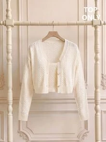 SHEIN MOD 2PCS Women Sweater Co-Ords - Apricot - View 3