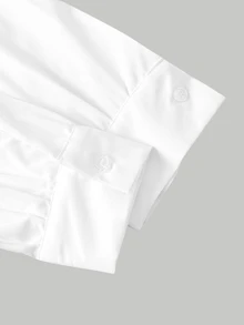 SHEIN MOD Black & White Tube Top 2 In 1 Shirt & Suit Pants Set - Black and White - View 8