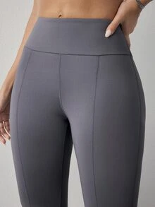 FavEase Women's Minimalist Versatile Flared Leg Athletic Pants - Dark Grey - View 4