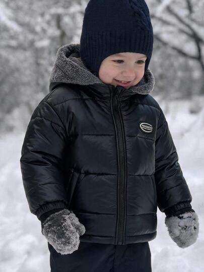 SHEIN Kids Tween Boy Casual Daily 2-In-1 Style Hooded Open Front Thick Woven Long Sleeve Winter Coat Parka Jacket Suitable For Commuting School Daily Casual Vacation Travel Sports Spring Summer Autumn Winter
