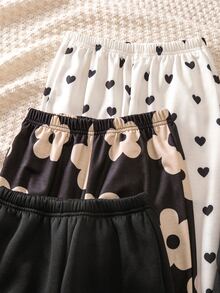 SHEIN 兒童女童全印花連帽衛衣與運動長褲休閒日常套裝 - 彩色 - 查看 6