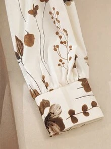 GlowEve Women's Floral Print A-Line Midi Dress,Spring AndSummer,Elegant, Office Commute Casual Fashion Date,Dress Only - Brown - View 4